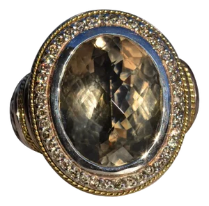 The Cyllene: Signed Phillip Gavriel Cocktail Ring set in Sterling Silver and 18 Karat Gold