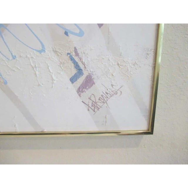 Oversized Lee Reynolds abstract acrylic painting on canvas signed in lower right corner. Painting has great texture and a...