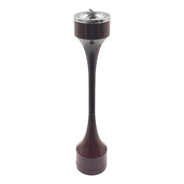 Italian Space Age Floor Ashtray in Chocolate Brown Plastic from Caimi, 1970s For Sale
