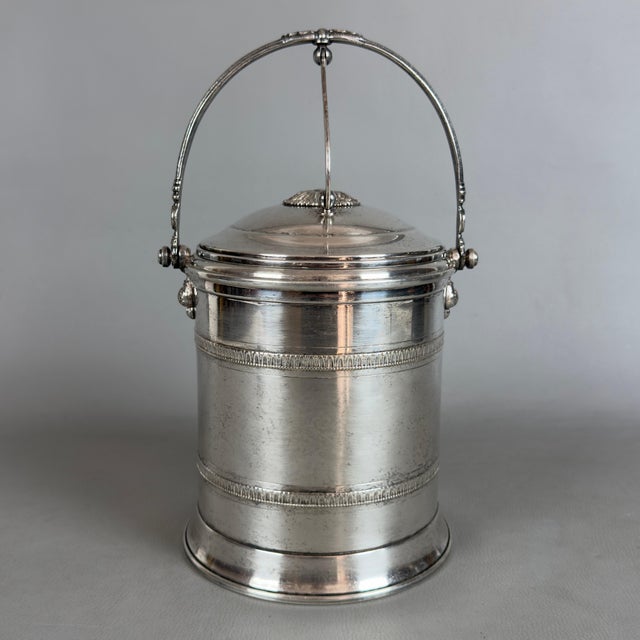 Vintage Silverplate Ice Bucket with Glass Interior For Sale - Image 11 of 11