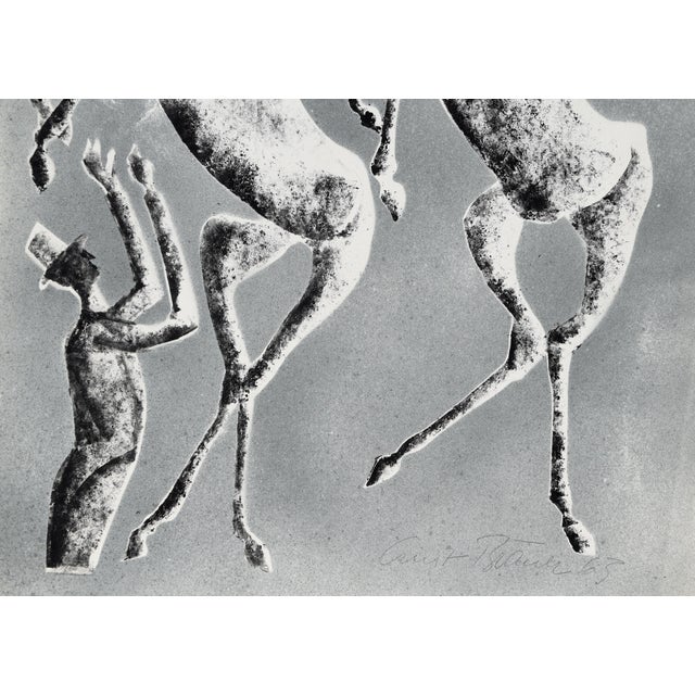 1960s Ernst Bräuer, Animal Trainer with Two Horses, 1963, Monotype and Lithograph For Sale - Image 5 of 12