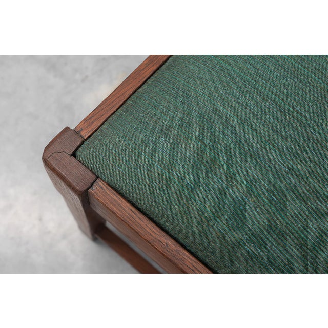 Belgian Art Deco Modernist Oak Side Chair with Green Upholstery, 1920s For Sale - Image 12 of 14