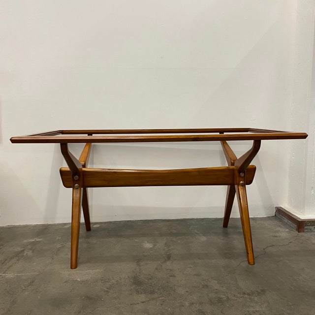 1950s Vintage Teak and Glass Table, 1950s For Sale - Image 5 of 14