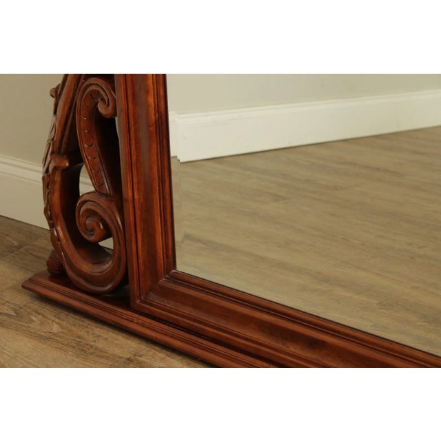 Brown Victorian Style Carved Frame Large Over Mantel Mirror For Sale - Image 8 of 13