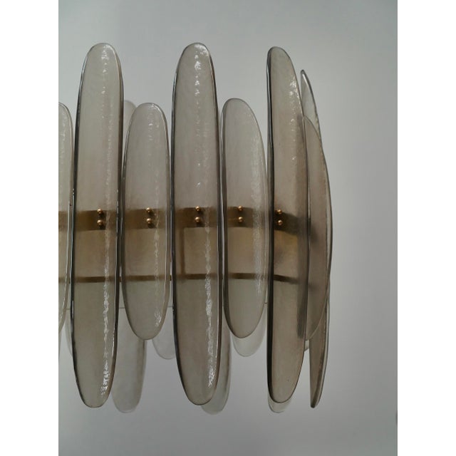 Mid-Century Murano Smoky Art Glass Rectangular Chandelier, 2000s For Sale - Image 4 of 11