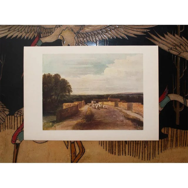 American 1959 After David Cox "Landscape With Returning Herd", Vintage Cottage Style Hungarian Print For Sale - Image 3 of 5