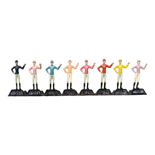Set of Eight "21" Club Jockey Place Card Holders For Sale
