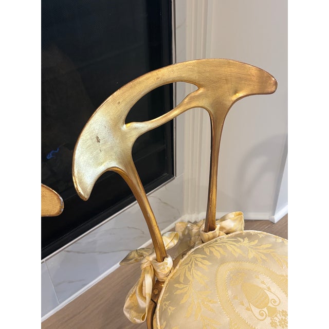 Mid-Century Italian Palladio Gilt Metal Chairs - A Pair For Sale - Image 11 of 18
