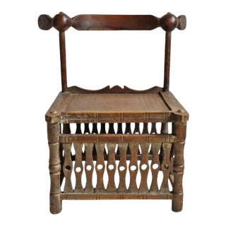 Antique African Baule Chief Chair For Sale