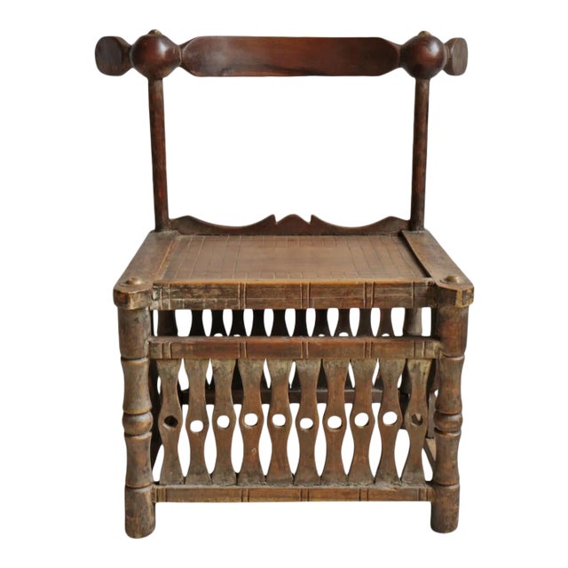 Antique African Baule Chief Chair For Sale