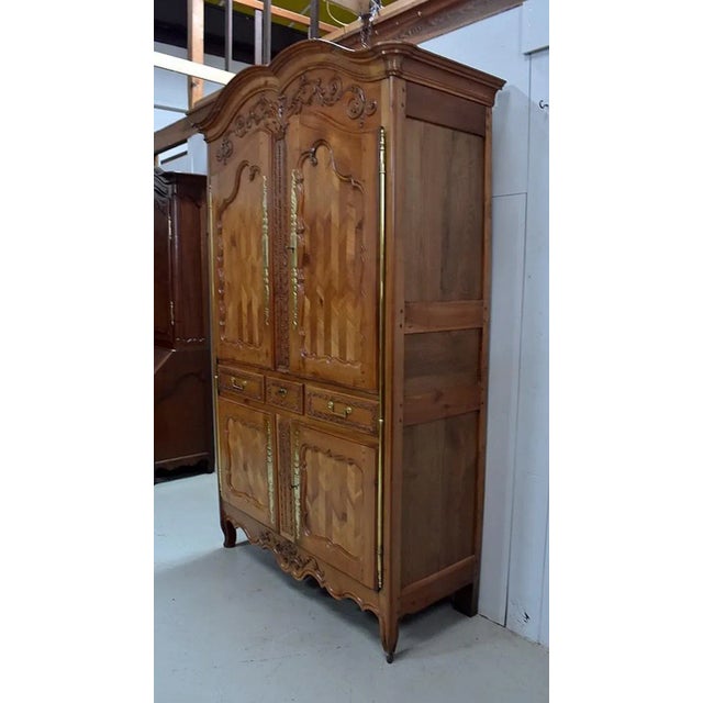 Antique Louis XV Birch Wardrobe For Sale - Image 3 of 18
