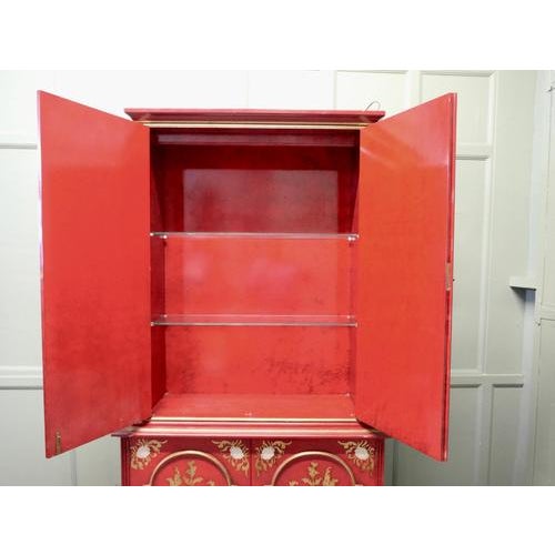 Red Lacquer Cabinet with Interior Drawers and Shelves, 1960 For Sale - Image 6 of 9