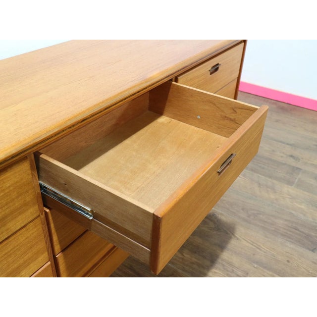 Mid Century Modern Vintage Teak Dresser Bank of Drawers Chest For Sale - Image 10 of 15