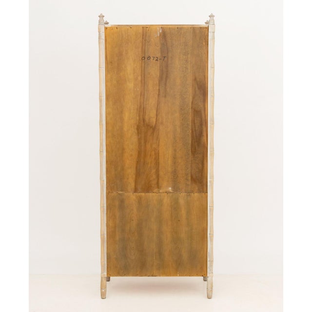 Vintage Distressed Faux Bamboo Armoire For Sale - Image 9 of 9