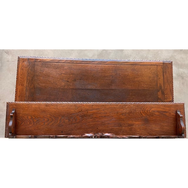 1900 - 1909 Antique Spanish Oak Desk, 1900 For Sale - Image 5 of 10