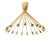 Large Mid-Century Modern Brass Sputnik Ceiling Light with 20 Arms, 1950s For Sale
