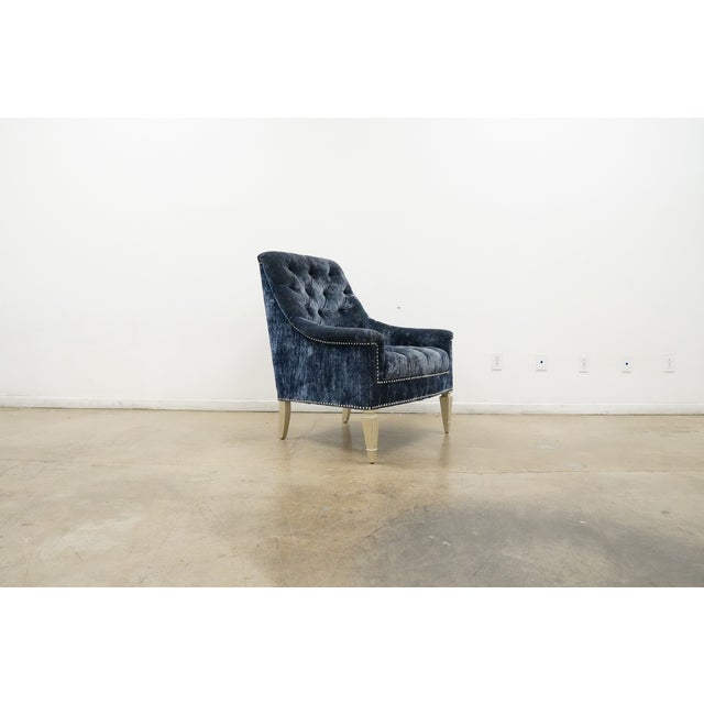 2010s Traditional Tufted Velvet Accent Chair For Sale - Image 5 of 12
