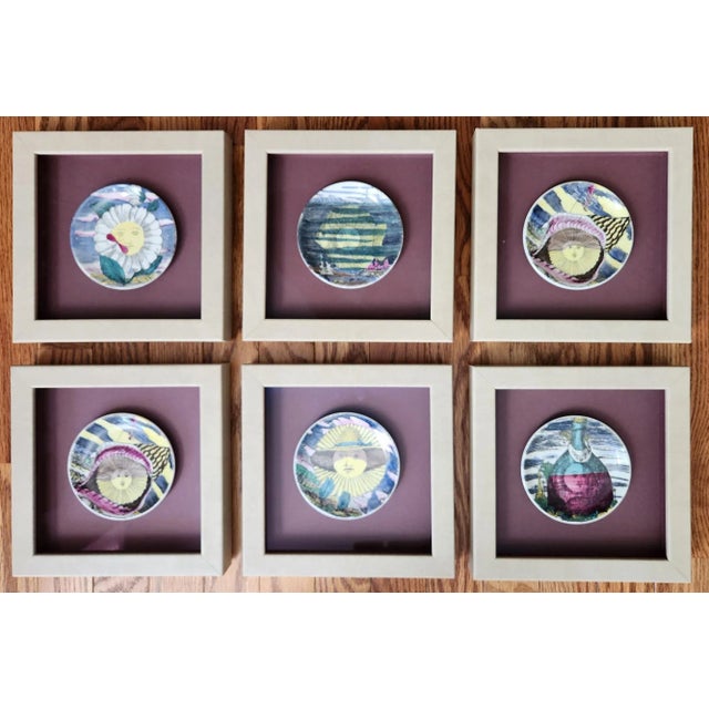 Piero Fornasetti Framed Set of Coasters, "12 Mesi, 12 Soli" Design. For Sale - Image 13 of 13
