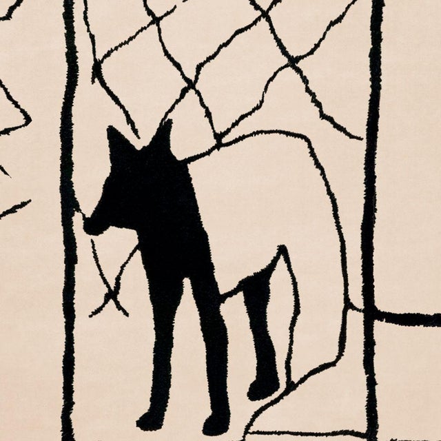 Contemporary Modern Black and White Rectangular Coyote Rug by Tapis Studio for Hommés Studio For Sale - Image 3 of 5