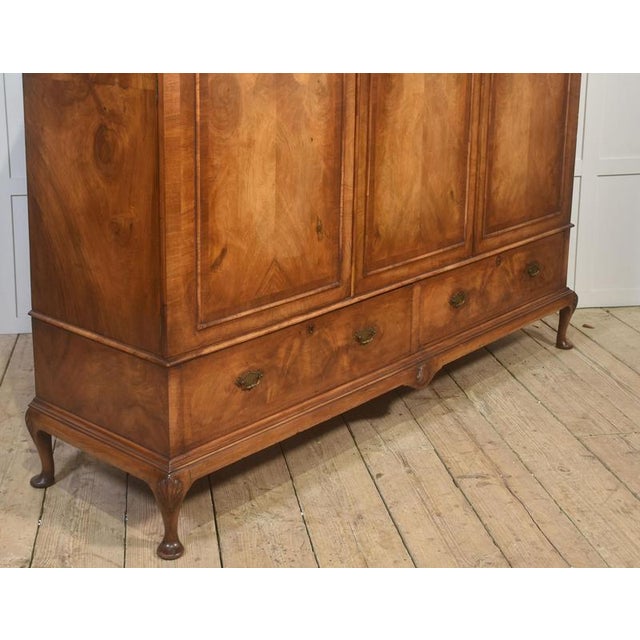 Gold Antique Walnut Triple Wardrobe, 1890s For Sale - Image 8 of 14