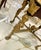 Metal French Louis XVI Display Vitrine With Gold Leaf Details, Tufted Interior & Glass Shelves For Sale - Image 7 of 7