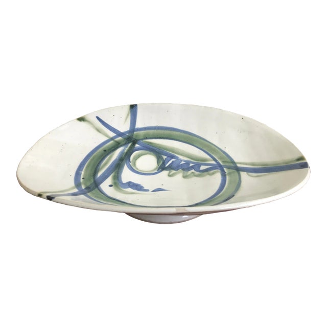 1960s Modernist Ceramic Bowl, Signed For Sale