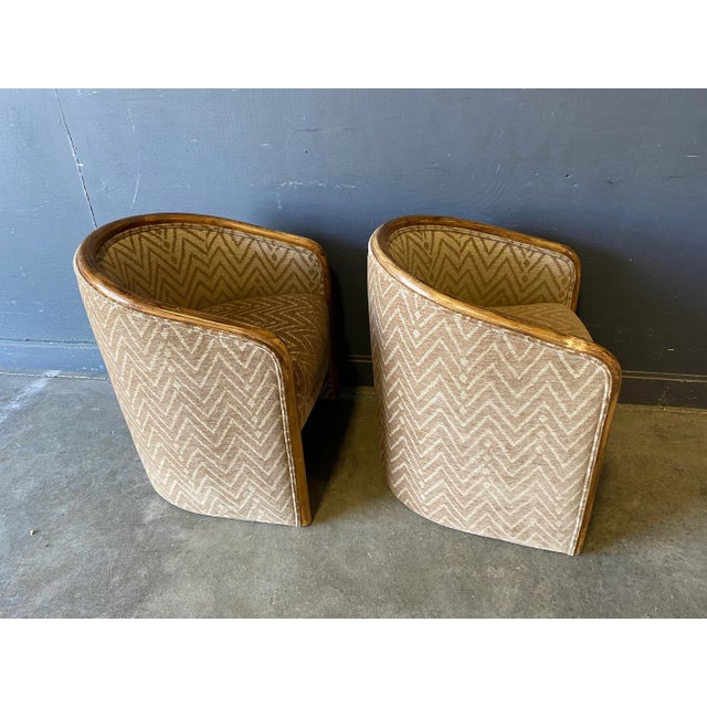 Vintage Postmodern Barrel-Back Chairs- Set of 2 For Sale - Image 4 of 9
