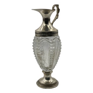 Glass and Silver-Plated Alloy Jug For Sale