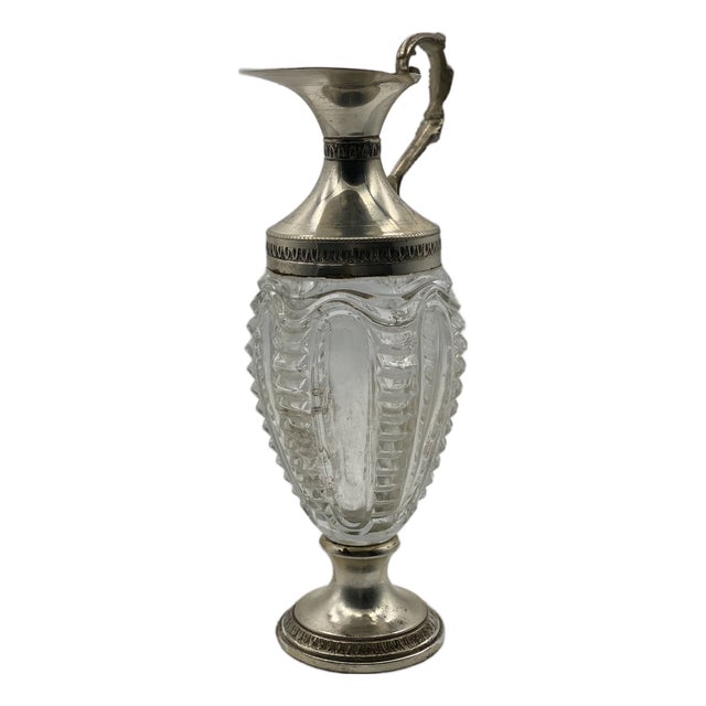Glass and Silver-Plated Alloy Jug For Sale
