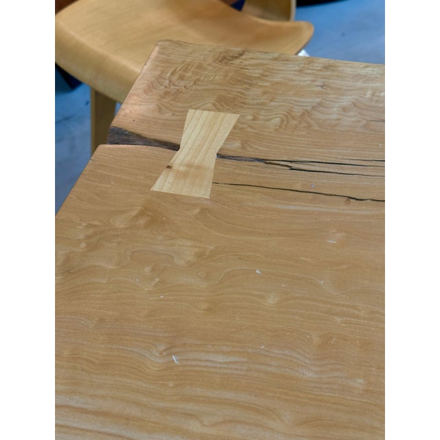 Beautiful English Elm Live Edge Dining Table with Butterflies For Sale - Image 17 of 17