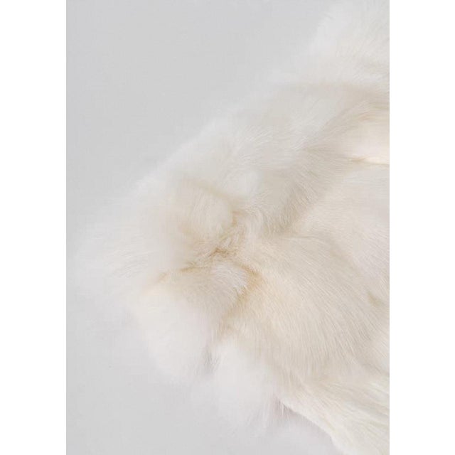 White 18-Inch Natural Imitation Fox Fur Throw Pillow For Sale - Image 8 of 9