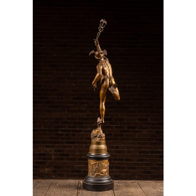 Grand Tour Vintage After-Giambologna Bronze "Hermes" Figure For Sale - Image 3 of 8