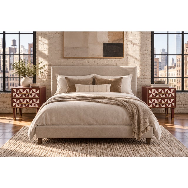 Gold Red Optical Murano Glass Bedside Tables with Brass Trim from Justfurnituress SRL, Set of 2 For Sale - Image 8 of 9