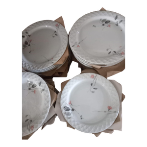 1980s 75 Pieces European Dinner Set Diamond Shape Rim