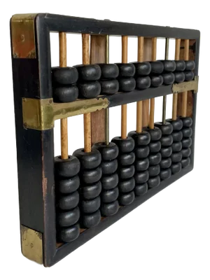 Vintage Chinese Wood and Brass Abacus