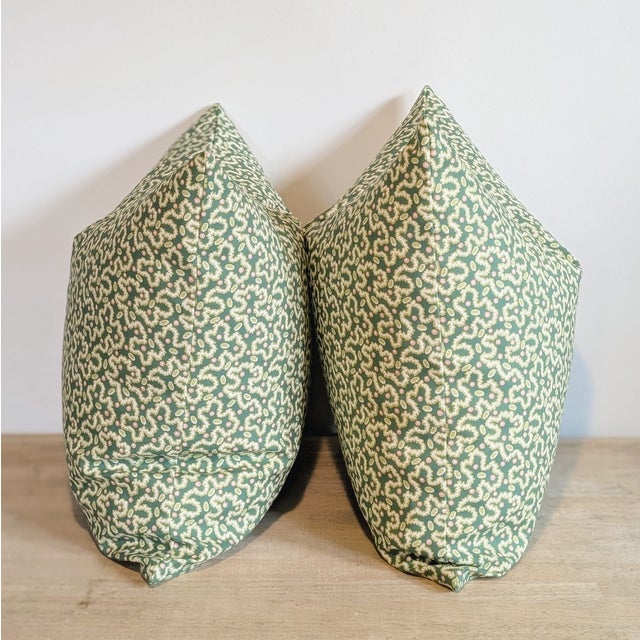 Schumacher Leonie Vermicelli in leaf, features a fun squiggle print in multiple greens with a pop of pink. Double sided,...