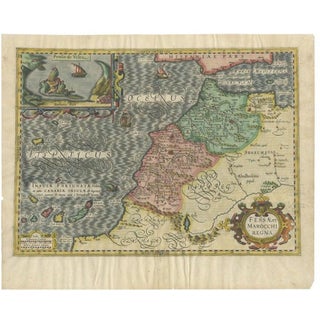 Map of Morocco, the Canary Islands and Madeira with Inset of Penon de Velez, 1605 For Sale
