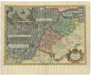 Map of Morocco, the Canary Islands and Madeira with Inset of Penon de Velez, 1605