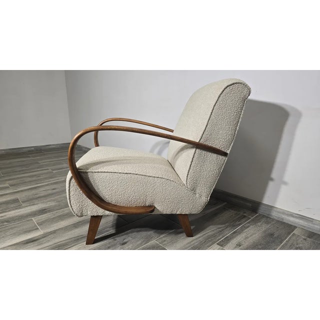 Wood Art Deco Lounge Chair by Jindrich Halabala, 1940s For Sale - Image 7 of 12