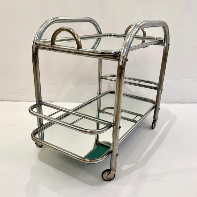 Art Deco Bar Cart Designed by Robert Mallet-Stevens, France 1930's For Sale - Image 4 of 11