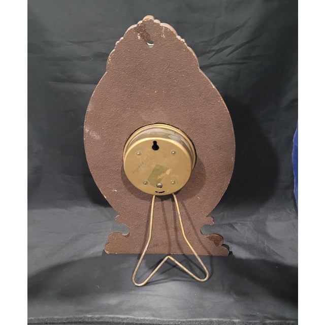 Lux Clock Mfg. Co. - Blossom Time Clock Mantle/Shelf - Syrocowood - Polychrome Art Deco DTD Sept. 10, 1930 Untested For Sale - Image 11 of 12