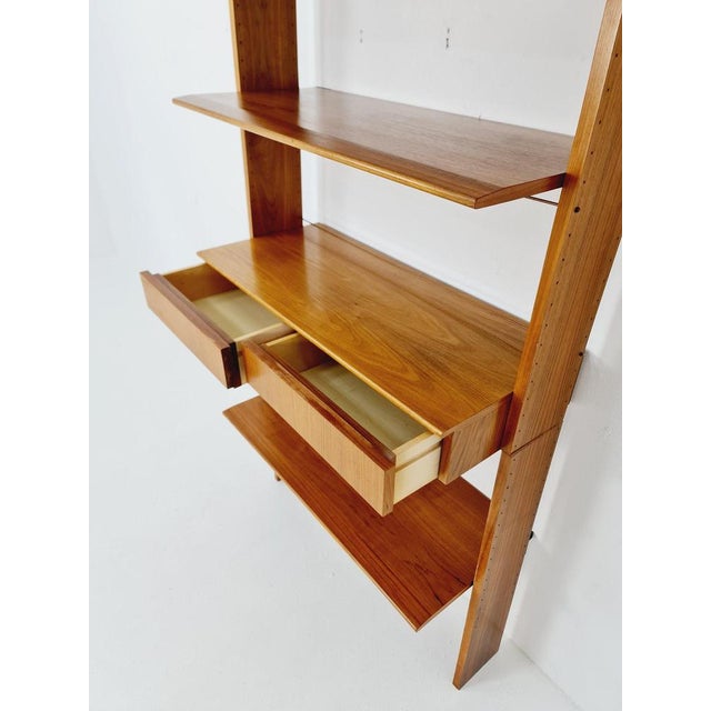 Vintage German Walnut Bookshelf, 1960s For Sale - Image 3 of 11