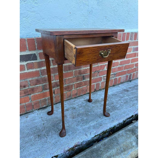 Wood Antique 19th Century Georgian-Style Single Drawer Side Table For Sale - Image 7 of 12