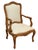 19th Century Antique Italian Walnut Fauteuil Arm Chair For Sale - Image 5 of 6