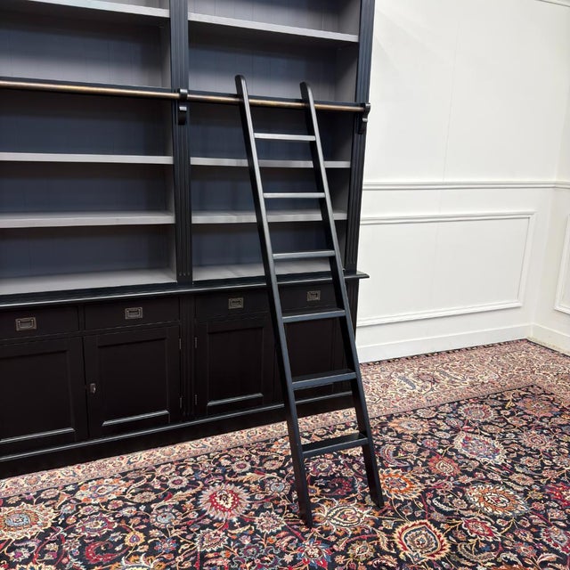 Large English Black Bookcase For Sale - Image 16 of 17