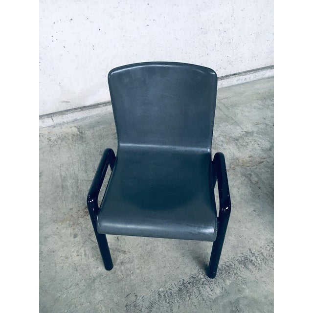 Postmodern Leather Dining Chairs, Italy, 1980s, Set of 4 For Sale - Image 12 of 18