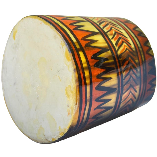 Late 20th Century Vintage Handcrafted & Patterned West-African Horn Catchall Accent For Sale - Image 5 of 5