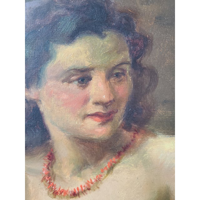 Marcel Krasicky Antique 1920s Oil Painting Nude Portrait of a Woman For Sale - Image 4 of 14
