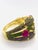 Bochic ‘Capri’ Vintage Sapphire, Ruby & Emerald Cuff In 18K Gold & Silver For Sale - Image 11 of 13