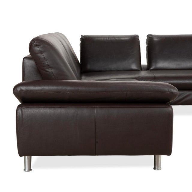 Brown Espresso Leather Loop Corner Sofa with Manual Function from Willi Schillig For Sale - Image 16 of 18